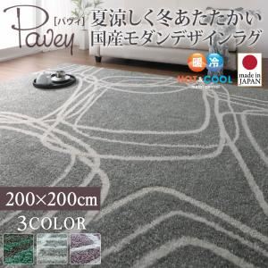 夏涼しく冬あたたかい　国産モダンデザインラグ【pavey】パヴィ 200×250cm　 (カラー：グレー) 