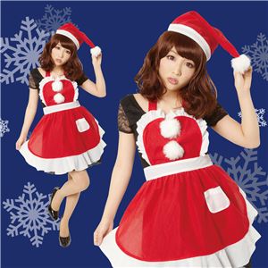 【クリスマスコスプレ 衣装】フリルクリスマスエプロン Ladies
