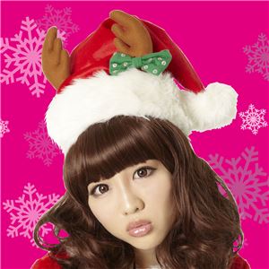 【クリスマスコスプレ 衣装】リボントナカイサンタ帽