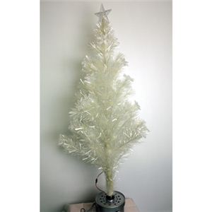 【クリスマス】120cm LEDファイバークリアクリスマスツリー（雪の結晶） T564-120