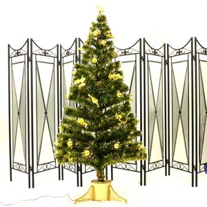 【クリスマス】180cm光ファイバーツリー(クリスマスツリー 金色装飾/金色葉) T403-180