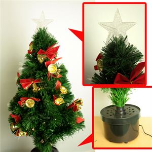 【クリスマス】120cm ファイバークリスマスツリー （リボン／ベル） T03-120