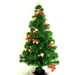 【クリスマス】180cm ファイバークリスマスツリー （リボン／ベル） T03-180