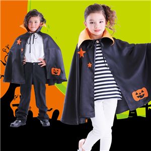 【コスプレ】 パンプキンスターケープ 黒 子供140 （子供用／キッズ）