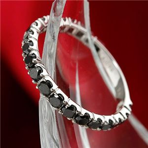 K18WG 1ctブラックダイヤモンドエタニティリング 9号